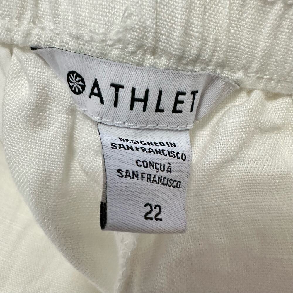 Athleta Retreat 100% Linen Wide Leg Pants in White NWT Size 22 - Picture 3 of 8